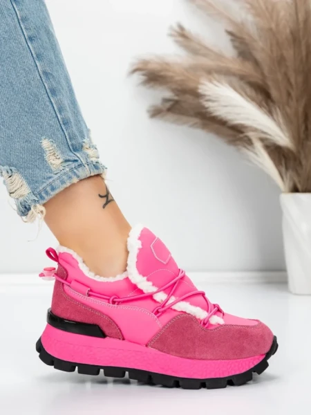 Pantofi Casual Dama din piele naturala 58W26 ROSEO | PANTOFUL