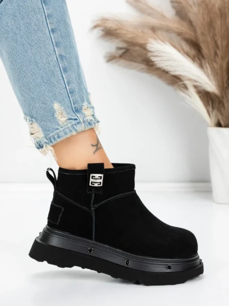 Ghete Dama din piele naturala 58W28 BLACK | PANTOFUL