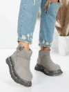 Ghete Dama din piele naturala 58W28 GREY | PANTOFUL