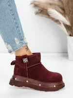 Ghete Dama din piele naturala 58W28 WINERED | PANTOFUL