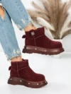 Ghete Dama din piele naturala 58W28 WINERED | PANTOFUL