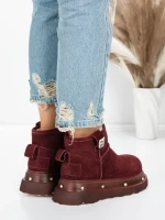 Ghete Dama din piele naturala 58W28 WINERED | PANTOFUL