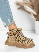 Ghete Dama din piele naturala 58W28 LEOPARD PRINT | PANTOFUL