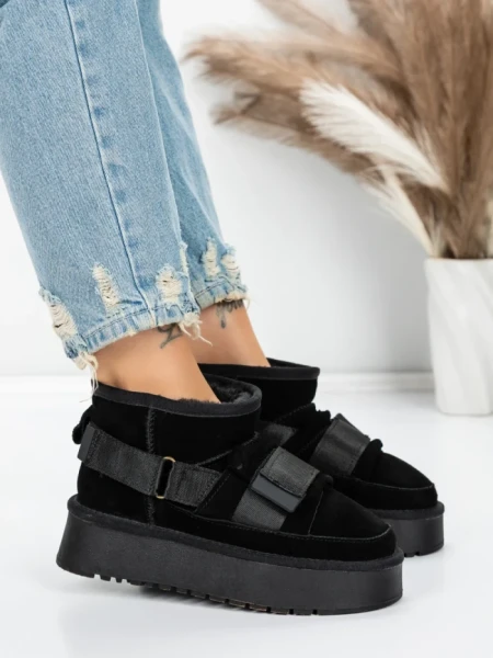 Ghete Dama din piele naturala 3AL76 BLACK | MEI