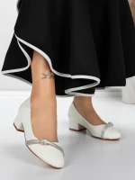Pantofi cu Toc mic 3XKK99 Alb » meishop.life