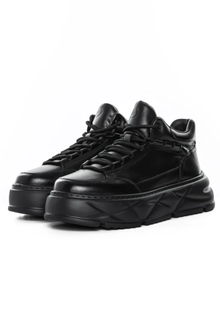 Ghete Barbati din piele naturala 225-5 BLACK | ADVANCER