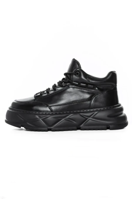 Ghete Barbati din piele naturala 225-5 BLACK | ADVANCER