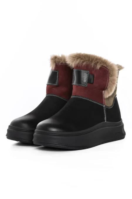 Ghete Dama din piele naturala 9981YM BLACK | ADVANCER
