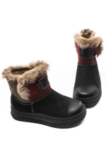 Ghete Dama din piele naturala 9981YM BLACK | ADVANCER