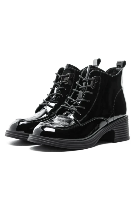 Ghete Dama din piele naturala TP136-2 BLACK | ADVANCER