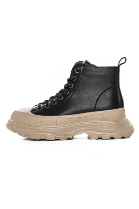 Ghete Dama din piele naturala 66081 BLACK | ADVANCER