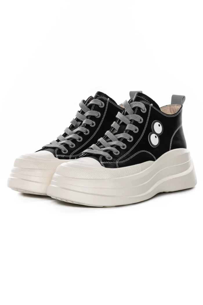 Ghete Dama din piele naturala KM3817 BLACK | ADVANCER