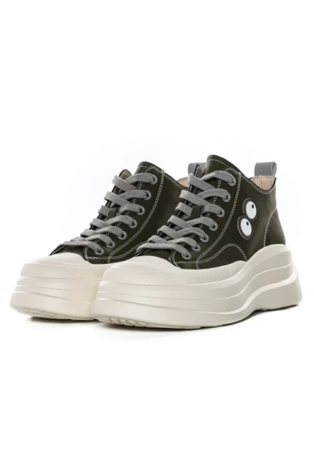 Ghete Dama din piele naturala KM3817 KHAKI | ADVANCER