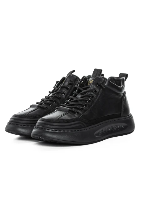 Ghete barbati din piele naturala A661 Negru | Advancer » meishop.life