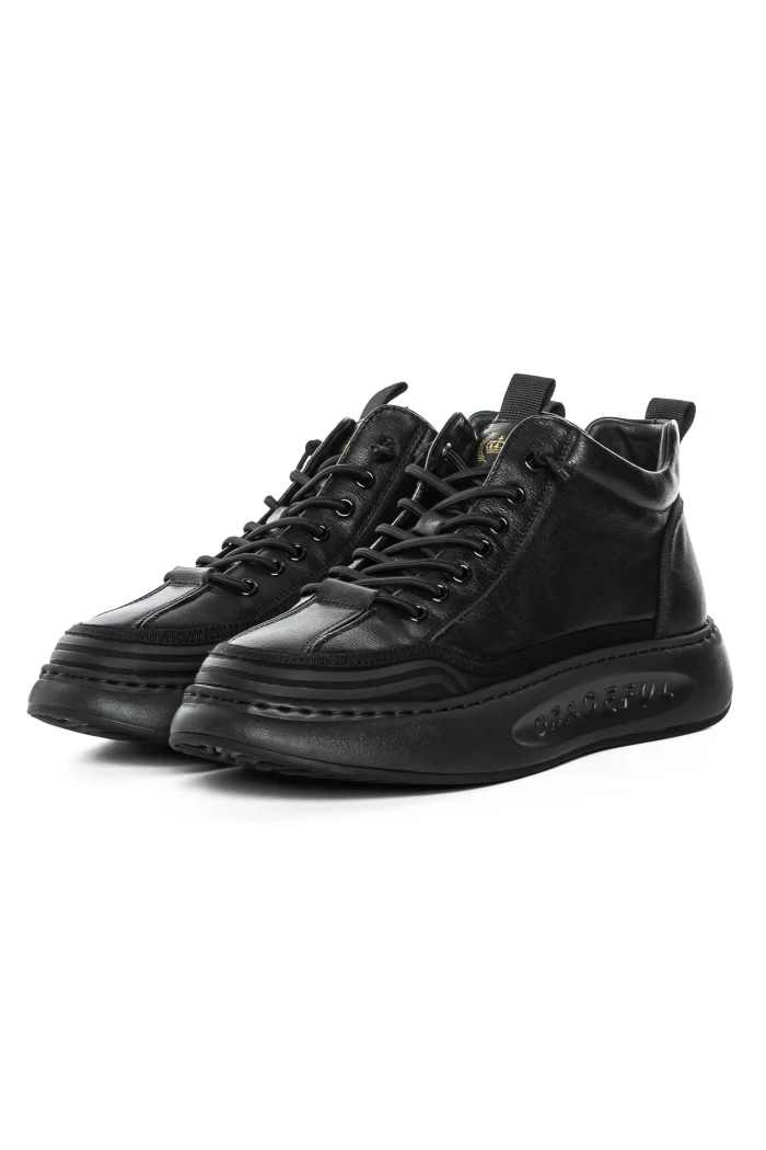 Ghete barbati din piele naturala A661 Negru | Advancer » meishop.life