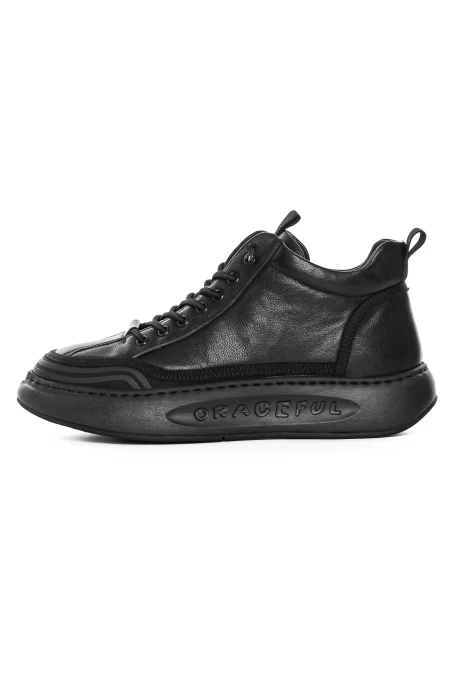 Ghete barbati din piele naturala A661 Negru | Advancer » meishop.life
