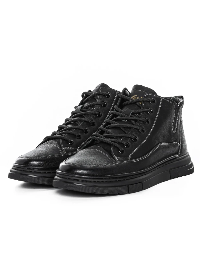Ghete Barbati din piele naturala M999336 Negru | Advancer » meishop.life