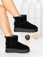 Ghete Dama din piele naturala 5W93 BLACK | PANTOFUL