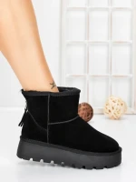 Ghete Dama din piele naturala 5W93 BLACK | PANTOFUL