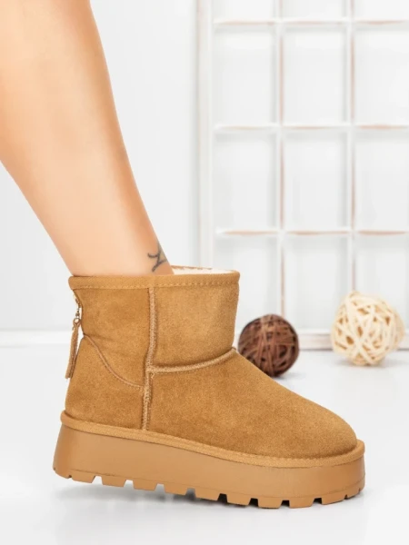 Ghete Dama din piele naturala 5W93 YELLOW | PANTOFUL