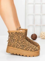 Ghete Dama din piele naturala 5W93 LEOPARD PRINT | PANTOFUL