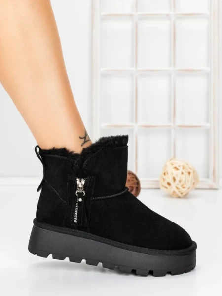 Ghete Dama din piele naturala 5W95 BLACK | PANTOFUL