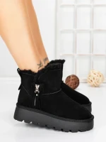 Ghete Dama din piele naturala 5W95 BLACK | PANTOFUL