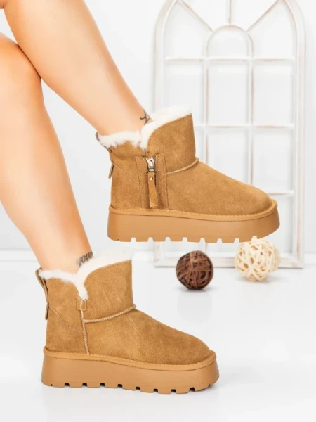 Ghete Dama din piele naturala 5W95 YELLOW | PANTOFUL