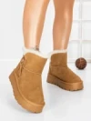 Ghete Dama din piele naturala 5W95 YELLOW | PANTOFUL