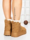 Ghete Dama din piele naturala 5W95 YELLOW | PANTOFUL