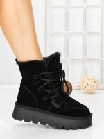 Ghete Dama din piele naturala 5W96 BLACK | PANTOFUL