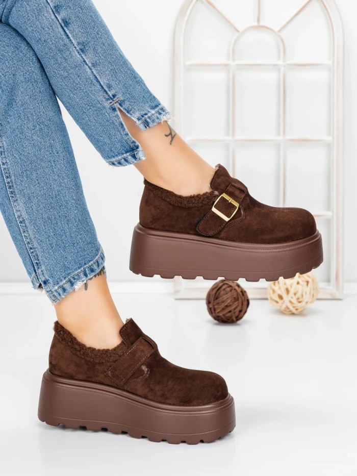 Ghete Dama cu Platforma 58WL18 BROWN | MEI
