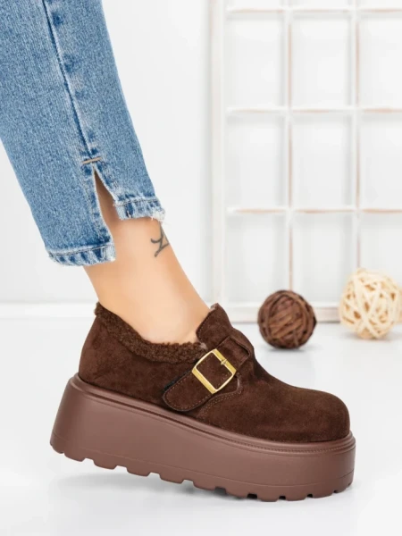 Ghete Dama cu Platforma 58WL18 BROWN | MEI