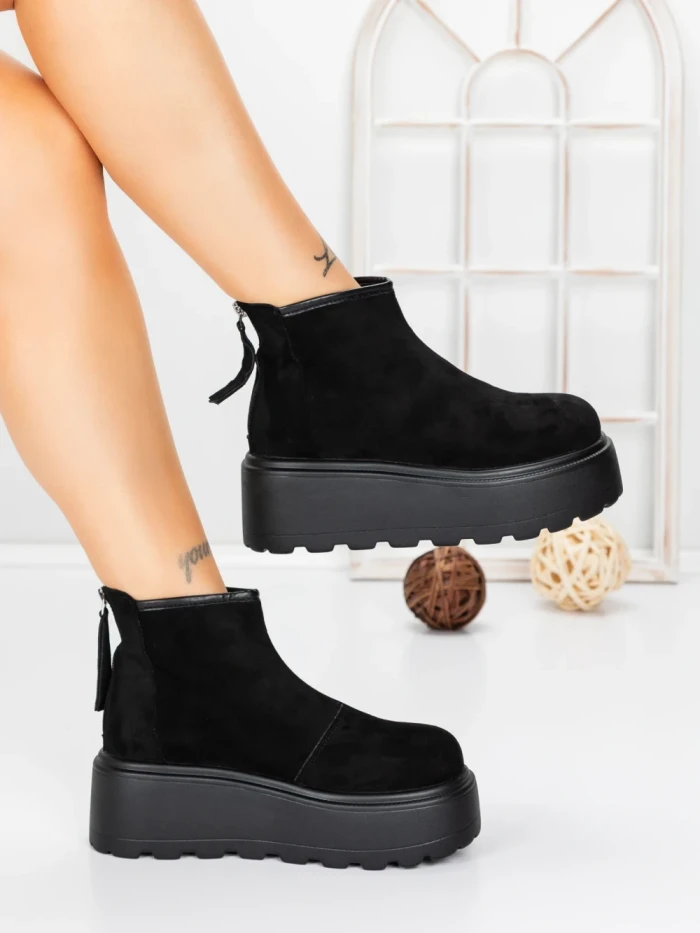Ghete Dama cu Platforma 58WL19 BLACK | MEI