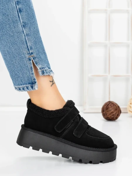 Ghete Dama din piele naturala 5W92 BLACK | PANTOFUL
