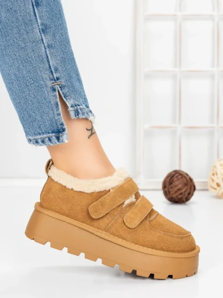 Ghete Dama din piele naturala 5W92 YELLOW | PANTOFUL