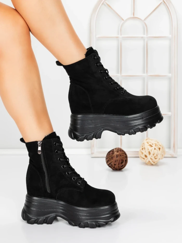 Ghete Dama cu Platforma 58WL31 BLACK | MEI
