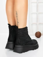 Ghete Dama cu Platforma 5WL87 BLACK | MEI