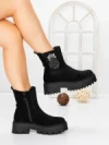 Ghete Dama cu Platforma 5AH52 BLACK | MEI