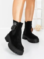 Ghete Dama cu Platforma 5AH52 BLACK | MEI