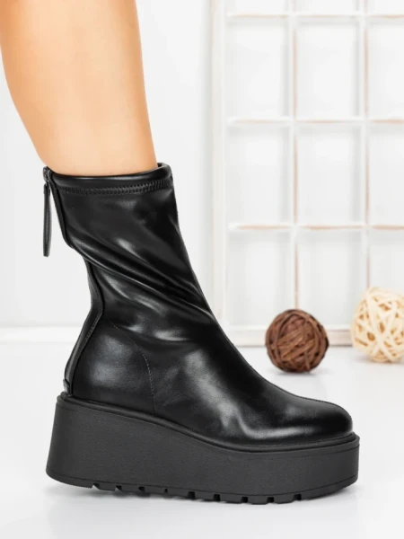 Ghete Dama cu Platforma 5AH57 BLACK | MEI