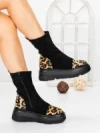 Ghete Dama cu Platforma 5AH58 BLACK | MEI