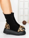 Ghete Dama cu Platforma 5AH58 BLACK | MEI