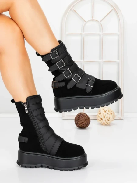 Ghete Dama cu Platforma 56WL2 BLACK | MEI