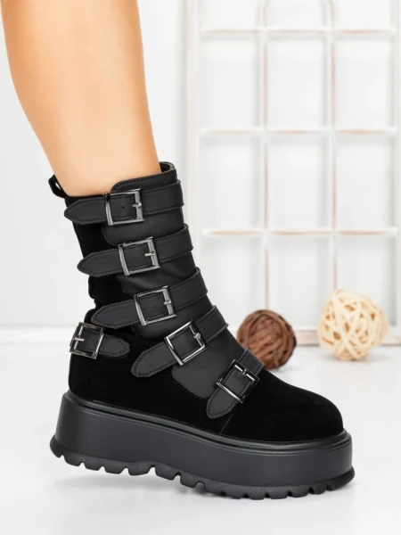 Ghete Dama cu Platforma 56WL2 BLACK | MEI
