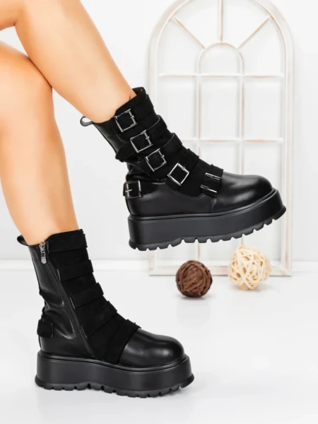 Ghete Dama cu Platforma 56WL2 BLACK | MEI