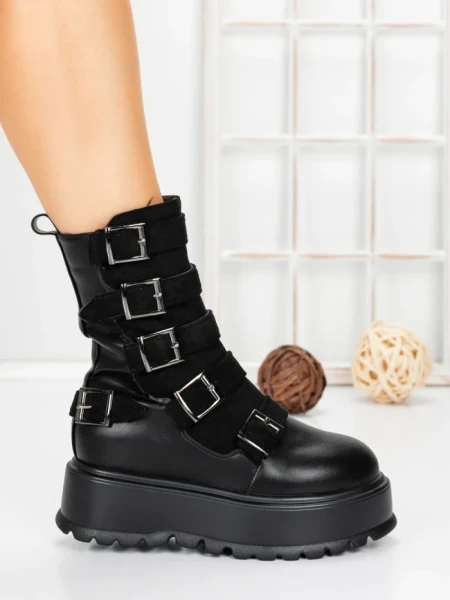 Ghete Dama cu Platforma 56WL2 BLACK | MEI