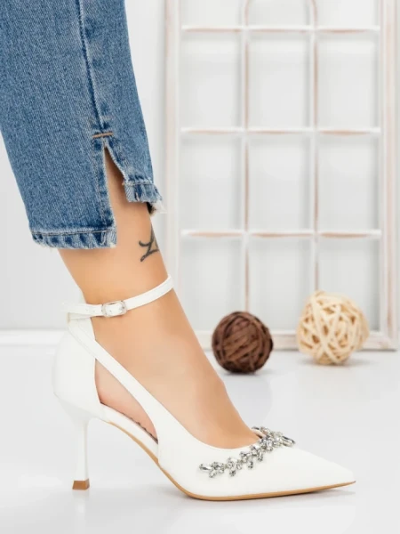 Pantofi Stiletto 5DC26 WHITE | MEI