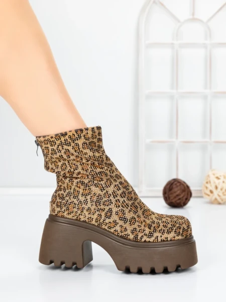 Ghete Dama cu Platforma 5WL77 LEOPARD PRINT | MEI
