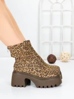 Ghete Dama cu Platforma 5WL77 LEOPARD PRINT | MEI